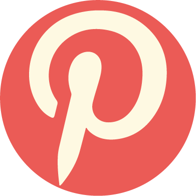 Pinterest Icon in soft red and beige white