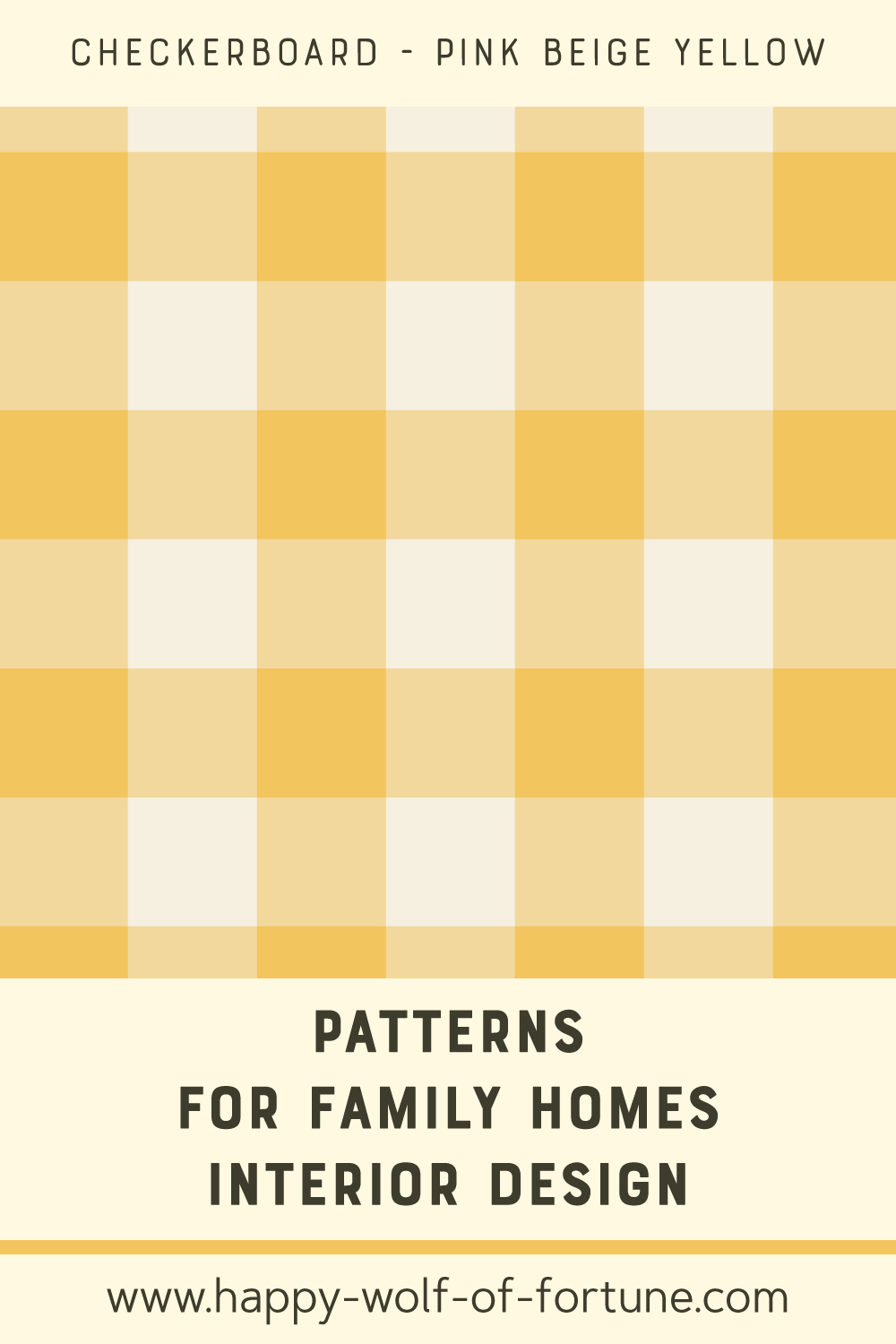 Pattern swatch showing a yellow and beige white gingham check pattern
