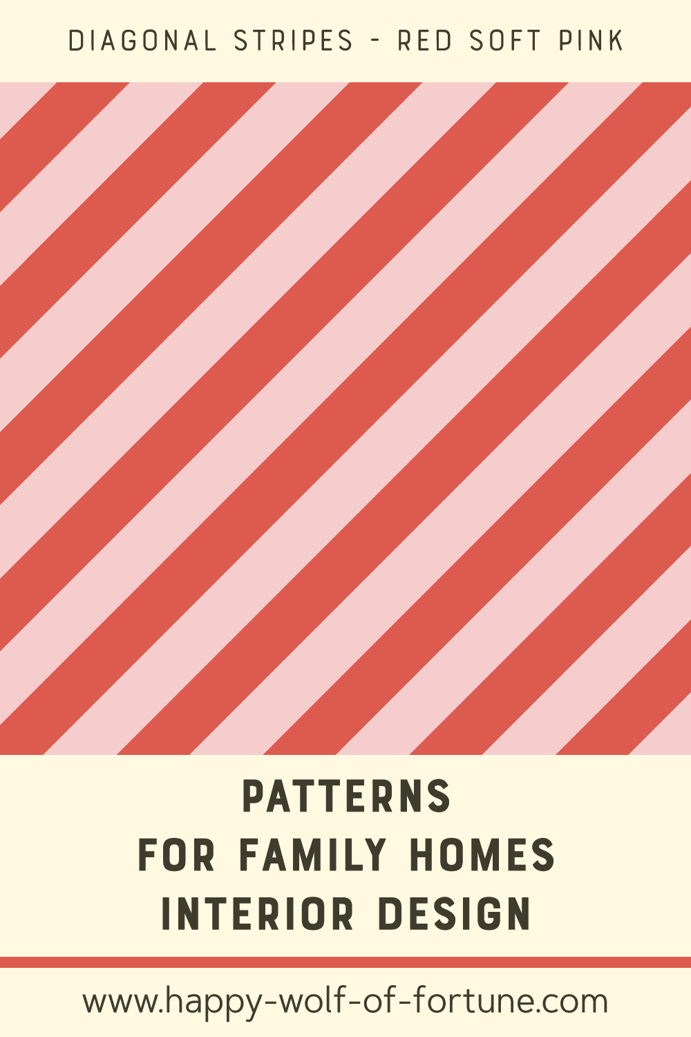 Pattern swatch showing coral red and soft pink diagonal stripes
