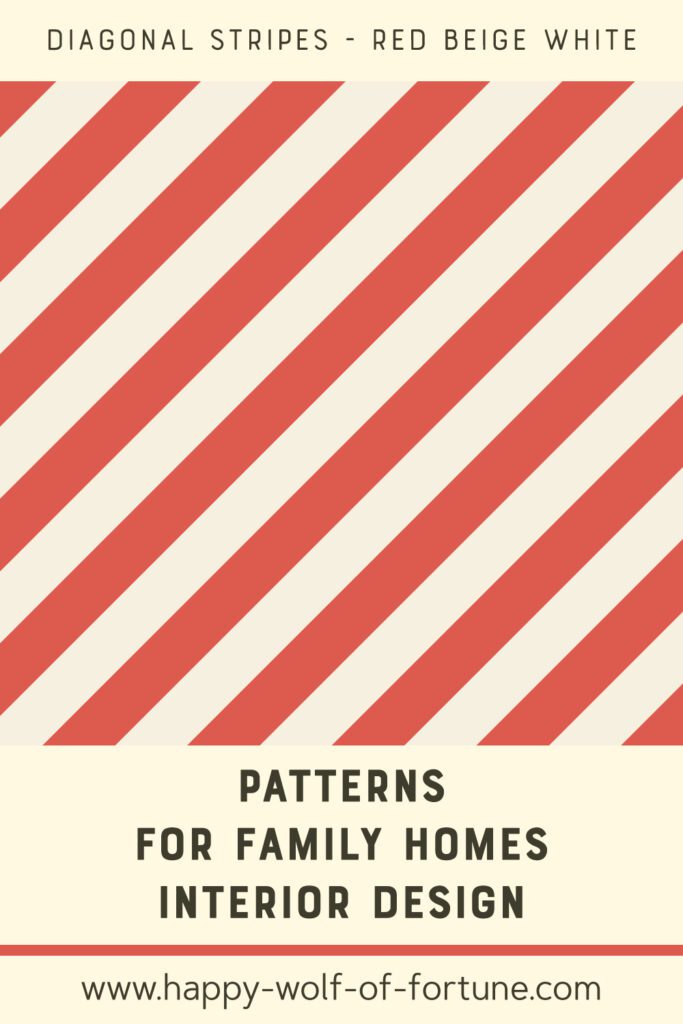 Diagonal stripe peel and stick wallpaper in red and beige tones featuring a bold, simple pattern suitable for mid-century modern or contemporary rooms; no furniture shown in the image.