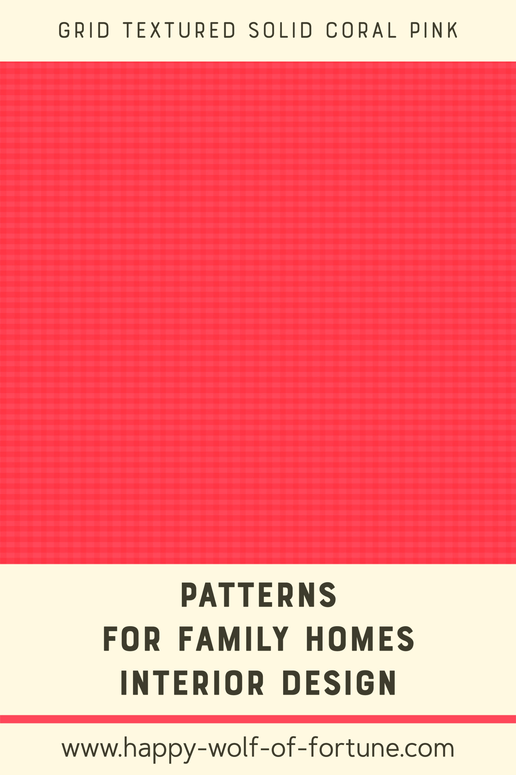 Pattern Swatches - midcentury modern grid texured dark coral pink ff4759 - Wallpaper for family homes interior design-02 Swatch with seamless pattern for family homes interior design showing a grid textured midcentury modern dark coral pink