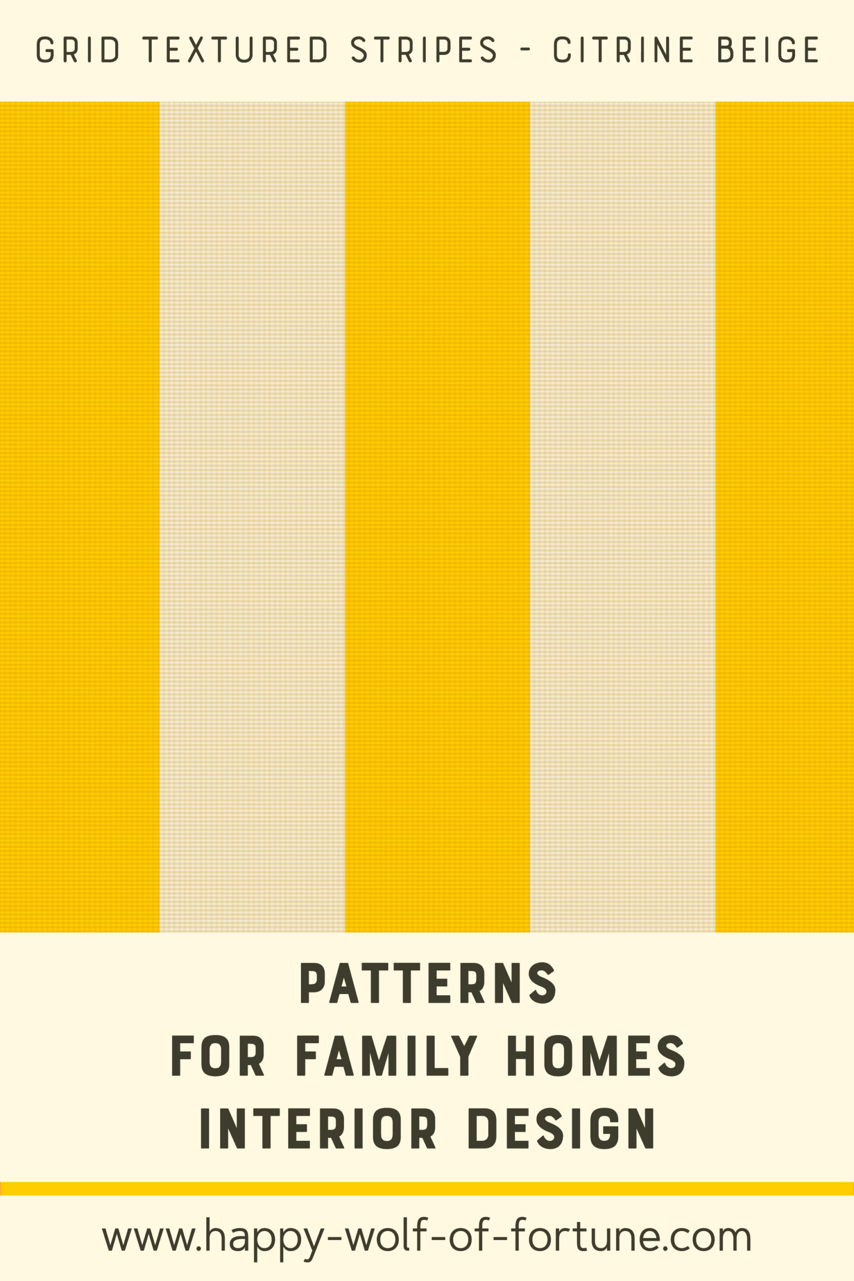 Pattern Swatches - grid textured vertical stripes - citrine yellow ffce00 and eggshell beige - Wallpaper for family homes interior design-02 Swatch with seamless pattern for family homes interior design showing textured midcentury modern bold grid textured vertical stripes in eggshell beige white and citrine yellow