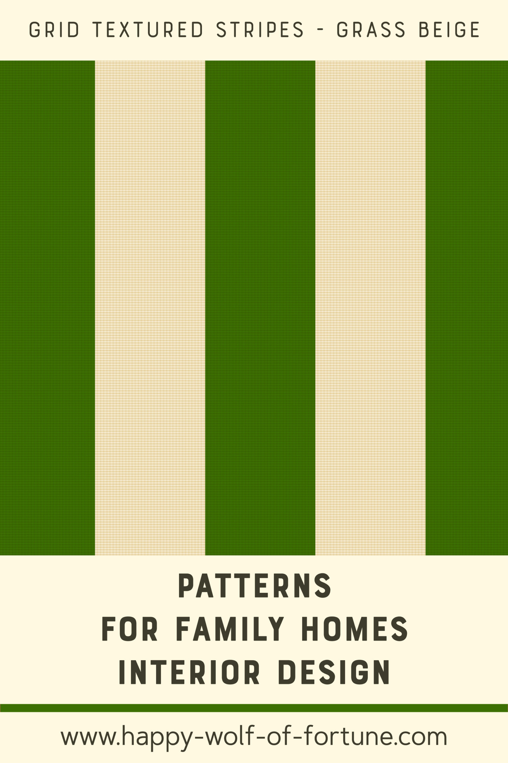 Pattern Swatches - grid textured vertical stripes - dark grass tree green and eggshell beige - Wallpaper for family homes interior design-02 Swatch with seamless pattern for family homes interior design showing textured midcentury modern bold grid textured vertical stripes in eggshell beige white and dark grass tree green