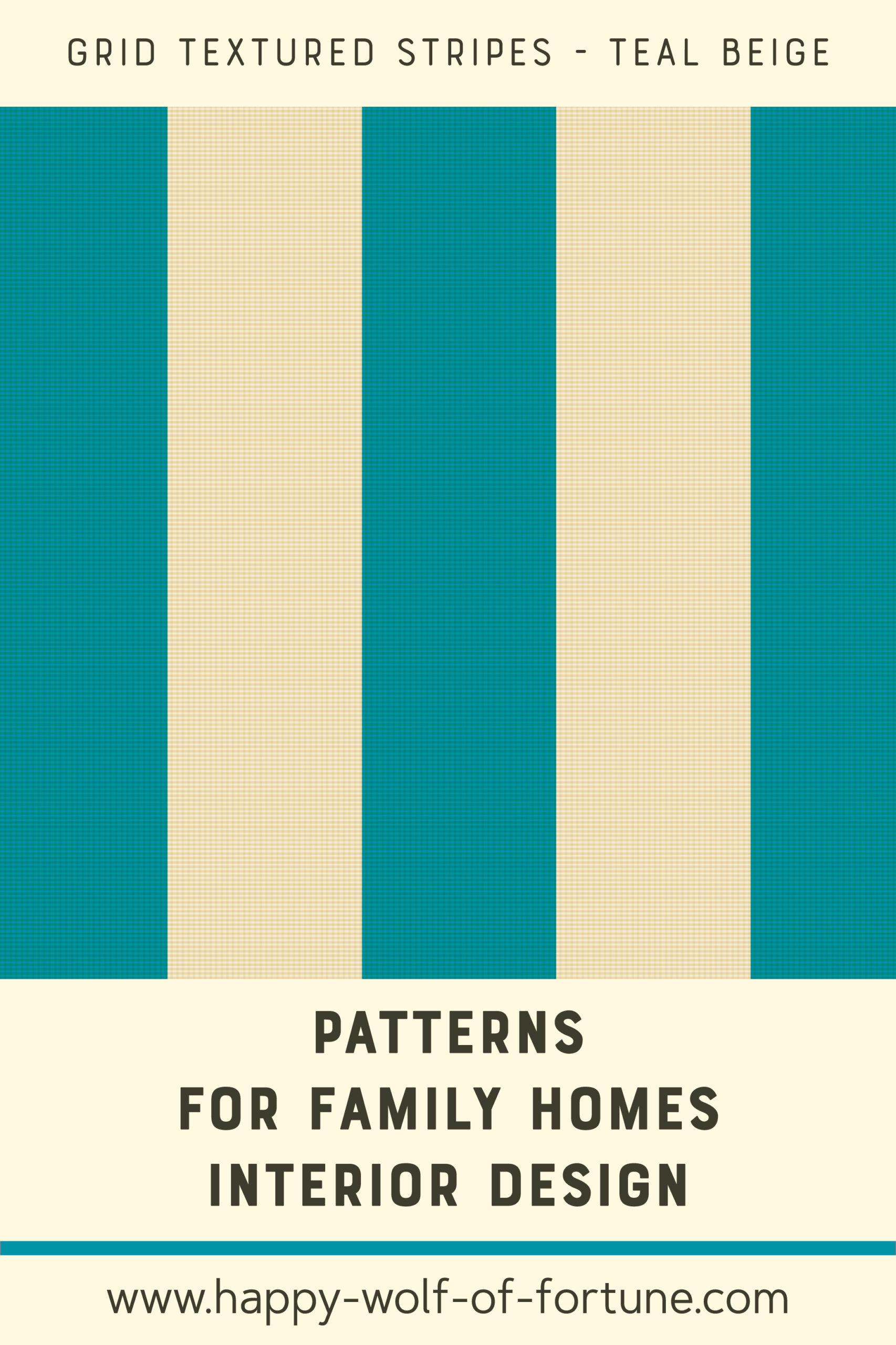 Pattern Swatches - grid textured vertical stripes - teal cyan blue 0094a7 and eggshell beige - Wallpaper for family homes interior design-02 Swatch with seamless pattern for family homes interior design showing textured midcentury modern bold grid textured vertical stripes in eggshell beige white and muted teal blue