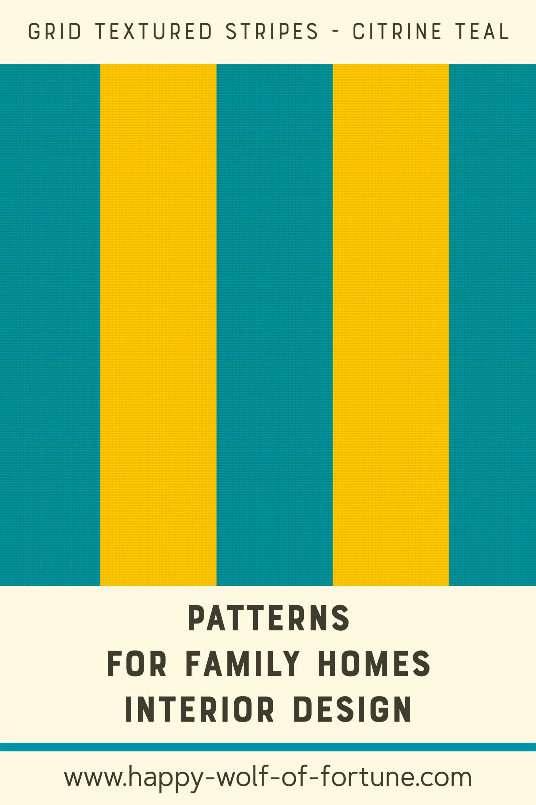 Pattern Swatches - grid textured vertical stripes - teal cyan blue and citrine yellow - Wallpaper for family homes interior design-02 Swatch with seamless pattern for family homes interior design showing textured midcentury modern bold grid textured vertical stripes in teal blue and citrine yellow