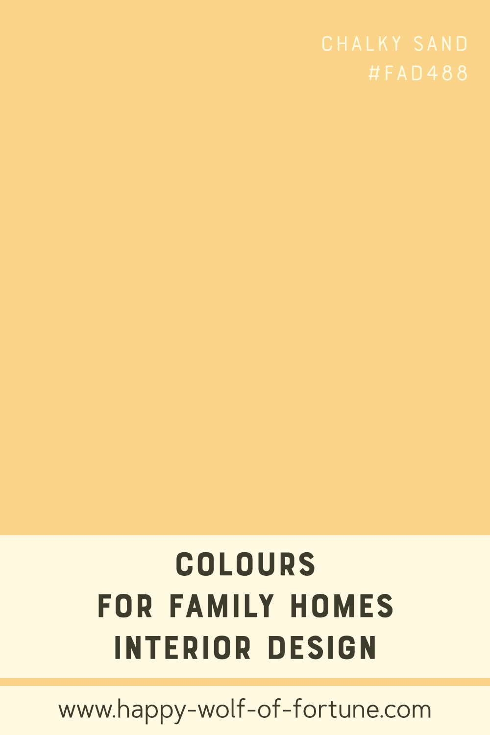 Swatch with colour for family homes interior design showing a sand vanilla yellow with hexcode