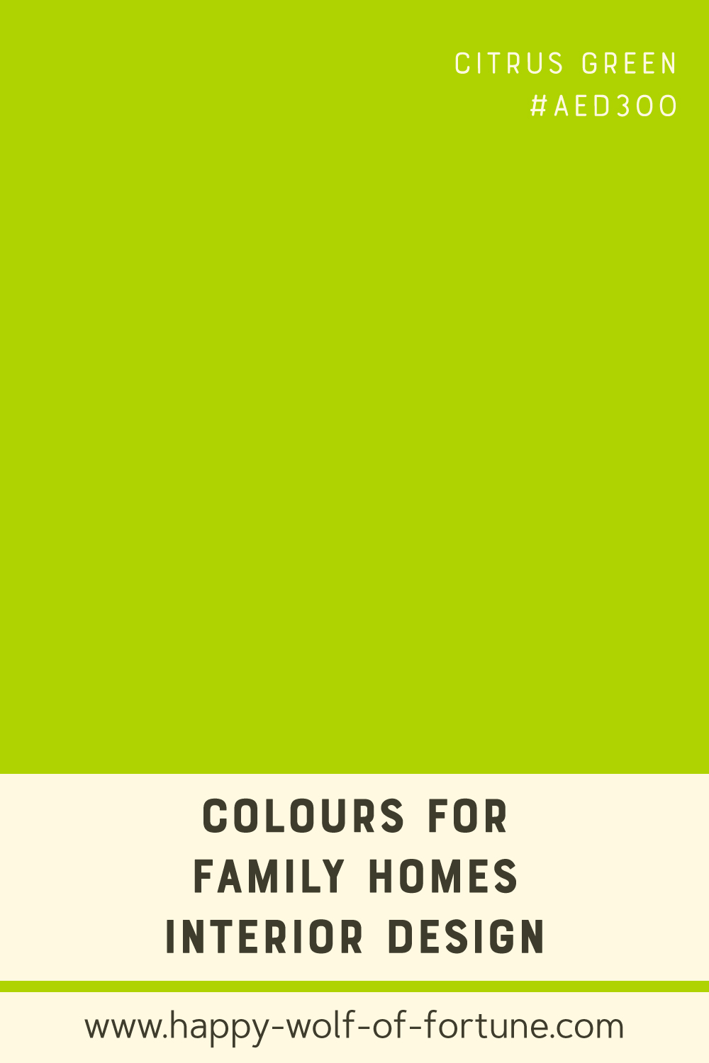 Swatch with colour for family homes interior design showing a bright citrus green