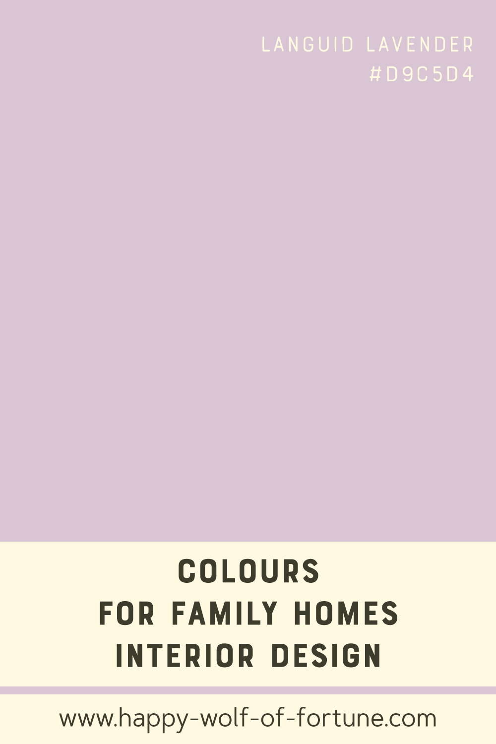 Swatch with colour for family homes interior design showing a pastel lavender purple with hexcode