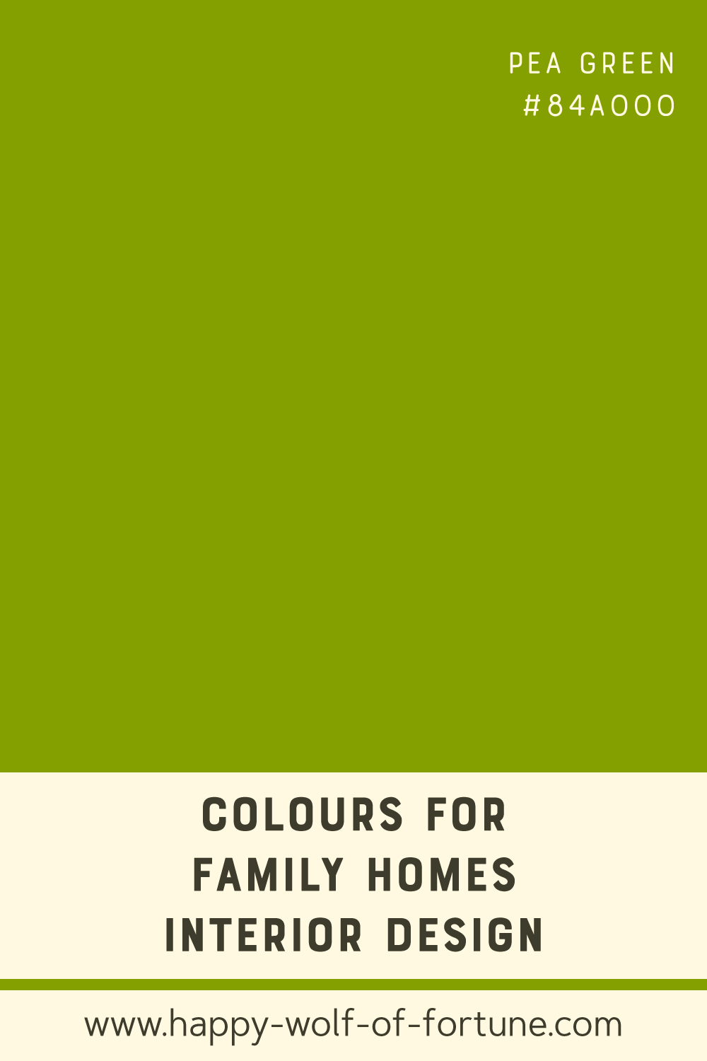 Swatch with colour for family homes interior design showing a pea green