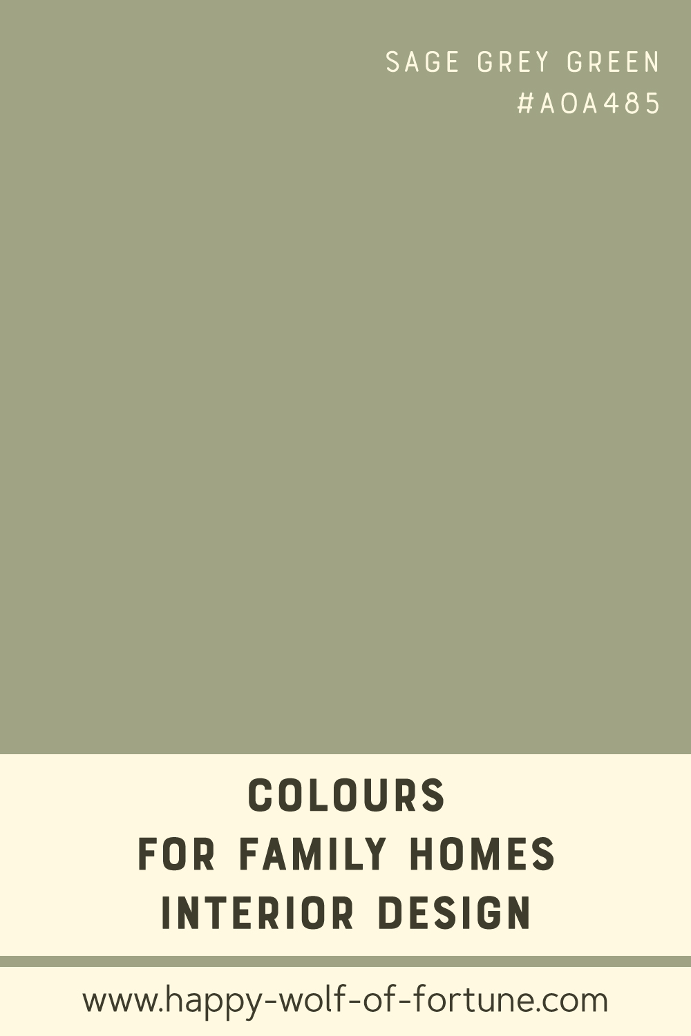 Swatch with colour for family homes interior design showing a sage green with hexcode