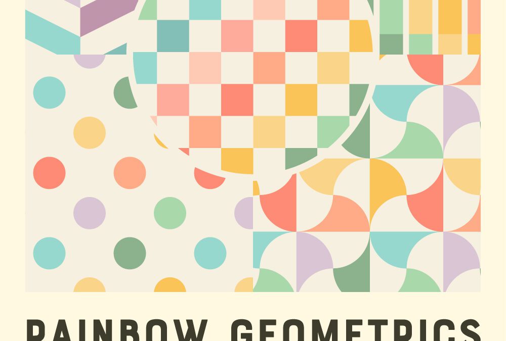 Ready-to-Use Customizable Kitschy 1950s Rainbow Geometrics Seamless Pattern Collection for Family Homes