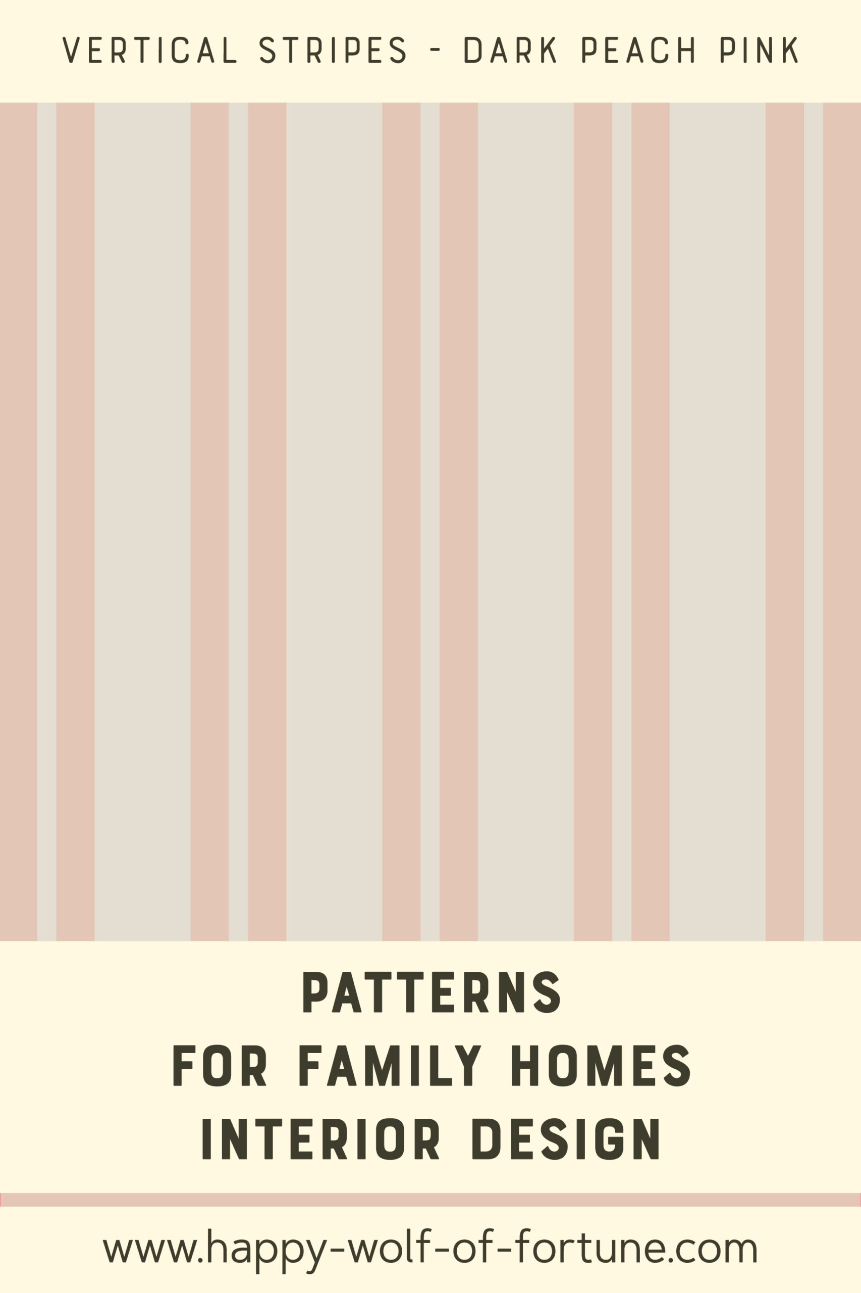 Pattern Swatches - Almond Beige White and Dark Peach Pink - combined vertical stripes - Wallpaper for family homes interior design-02 Swatch with seamless pattern for family homes interior design showing dark peach pink and almond white vertical stripes.