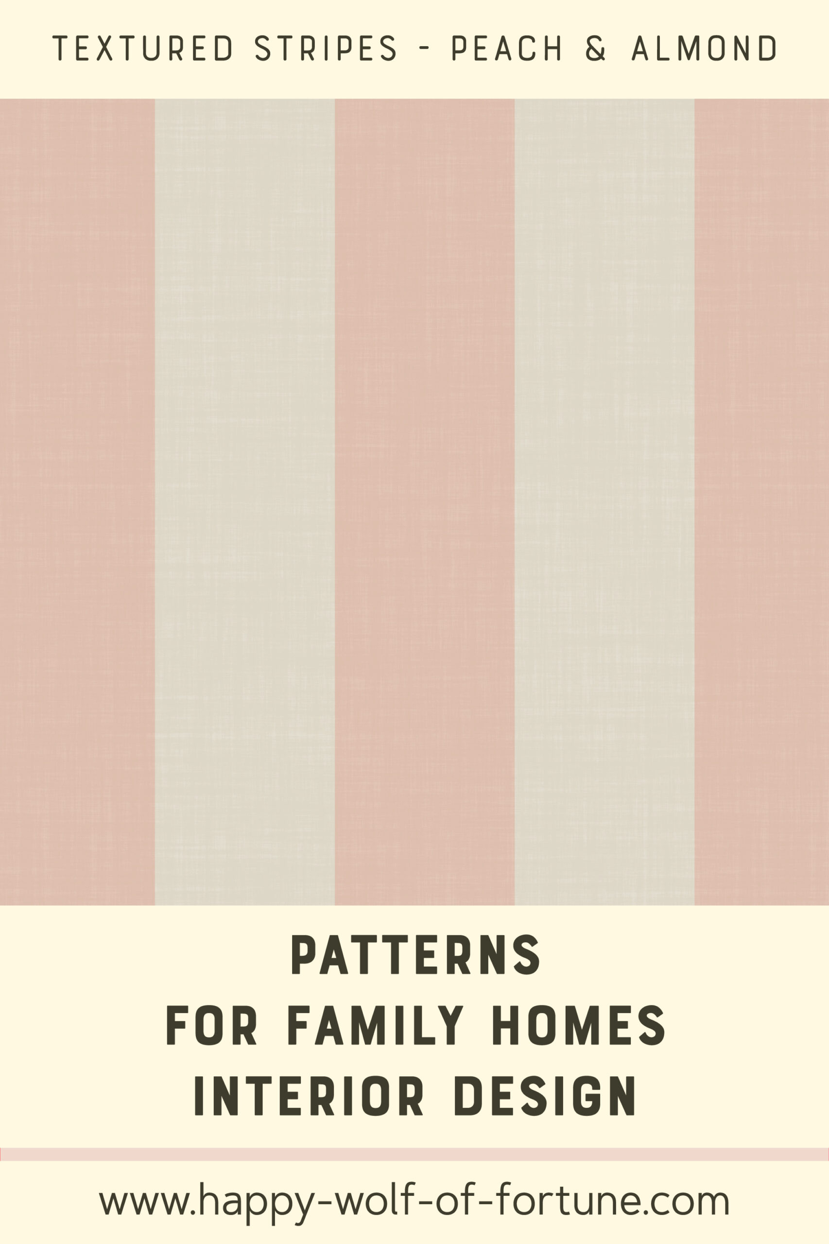 Pattern Swatches - Almond Beige White and Dusty Peach Pink - linen textured cabana vertical stripes - Wallpaper for family homes interior design-02 Swatch with seamless pattern for family homes interior design showing linen textured dusty peach pink and almond beige white vertical stripes.