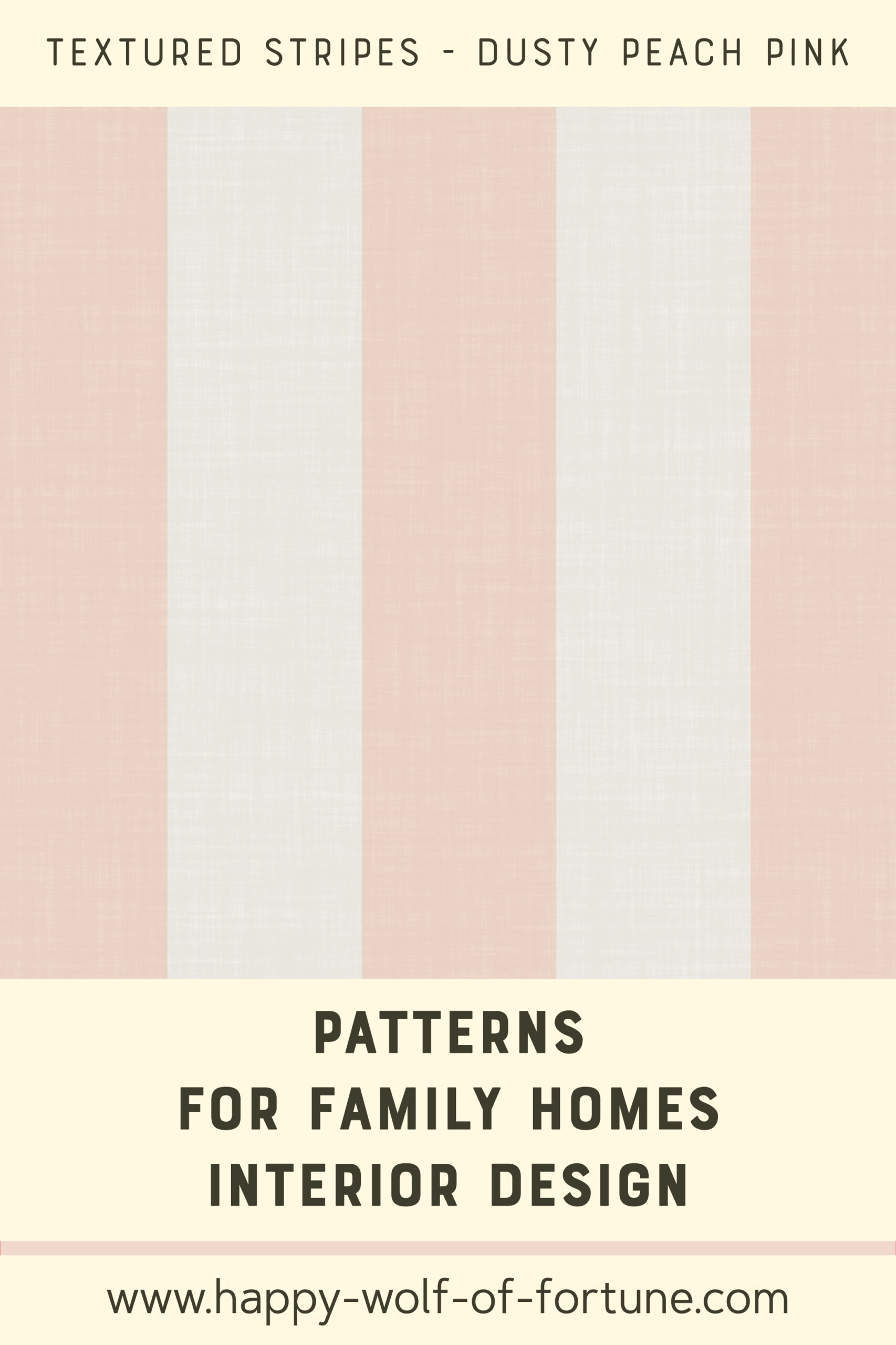 Pattern Swatches - Dark and Dusty Peach Pink - linen textured cabana vertical stripes - Wallpaper for family homes interior design-02 Swatch with seamless pattern for family homes interior design showing linen textured dusty peach pink and cloud grey white vertical stripes.
