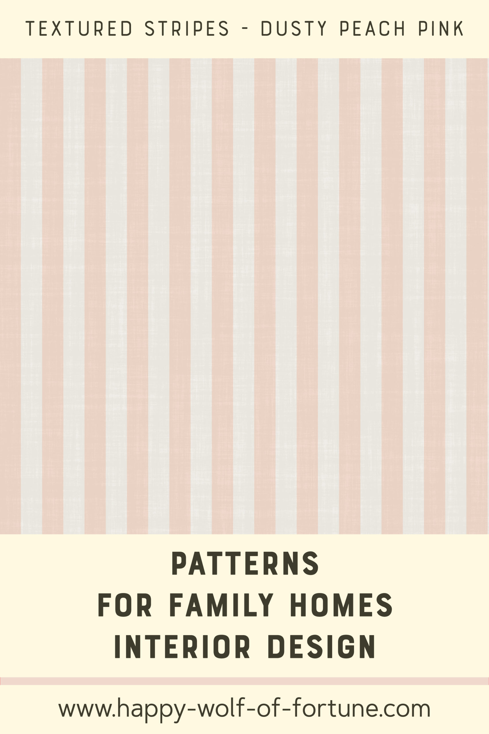 Pattern Swatches - Dark and Dusty Peach Pink - linen textured small vertical stripes - Wallpaper for family homes interior design-02 Swatch with seamless pattern for family homes interior design showing linen textured dusty peach pink and cloud grey white vertical stripes.