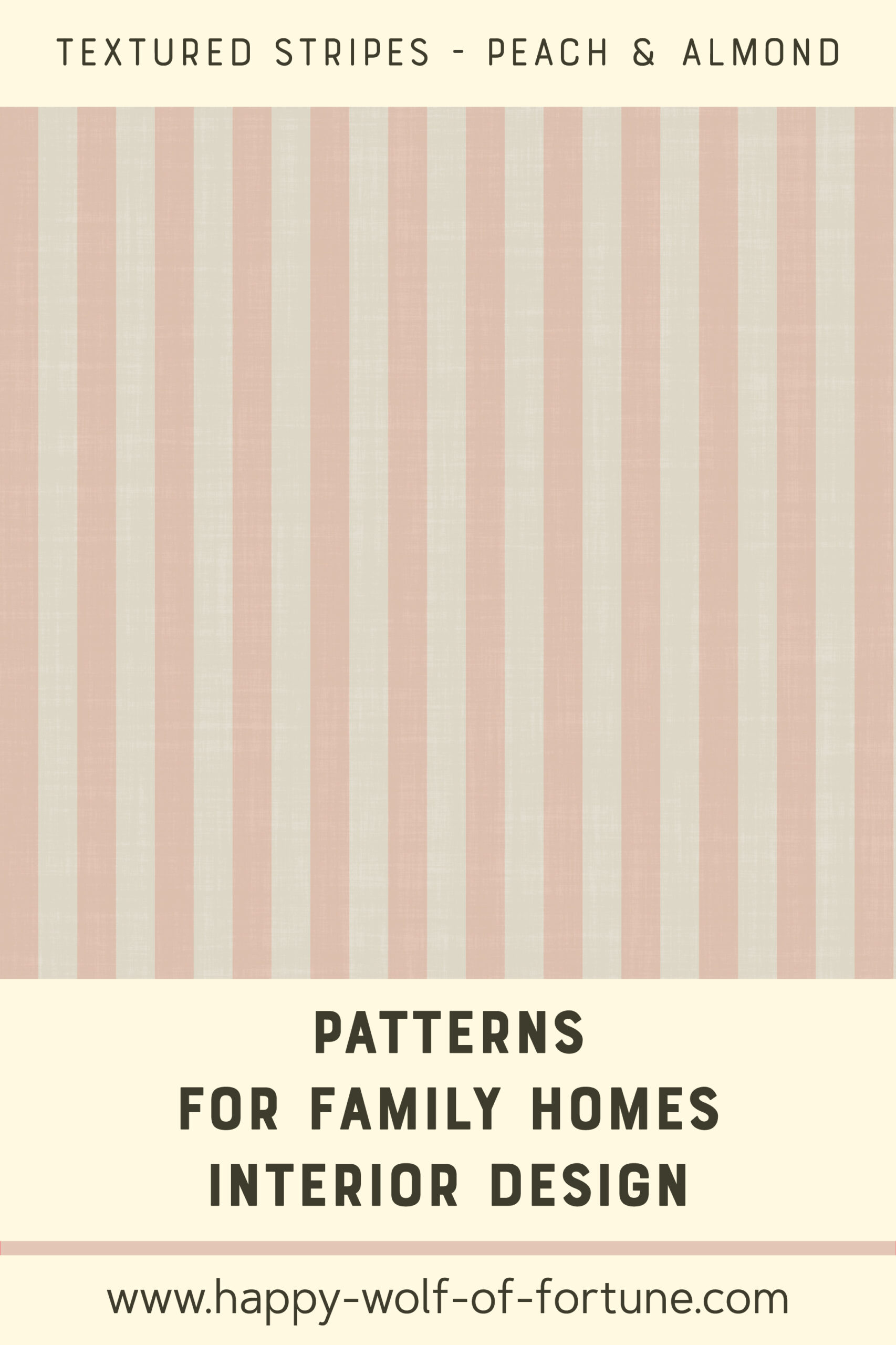 Pattern Swatches - Dark Peach Pink and Almond Beige White - linen textured small vertical stripes - Wallpaper for family homes interior design-02 Swatch with seamless pattern for family homes interior design showing linen textured dark peach pink and almond beige white vertical stripes.