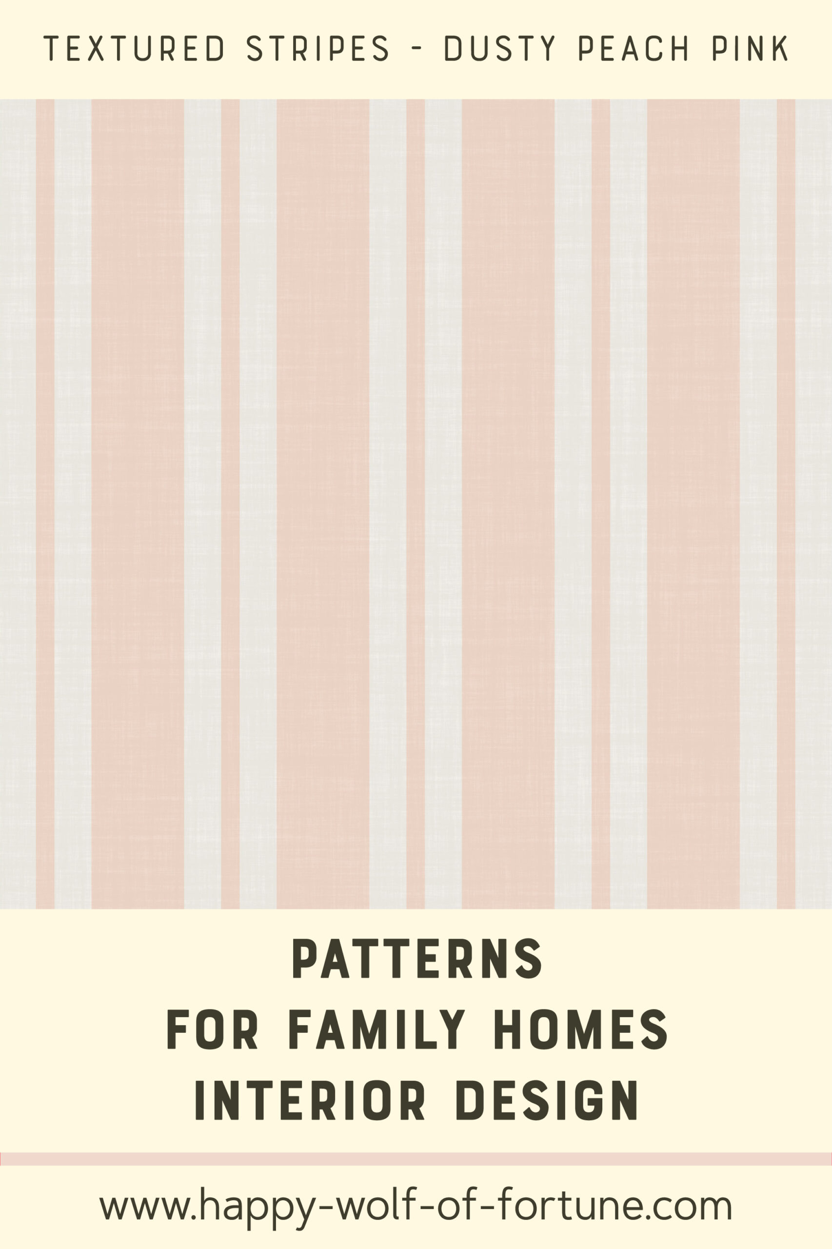 Pattern Swatches - Dusty Peach Pink and Cloud Grey White - Linen Textured combined vertical stripes - Wallpaper for family homes interior design-02 Swatch with seamless pattern for family homes interior design showing linen textured dusty peach pink and cloud grey white vertical stripes.