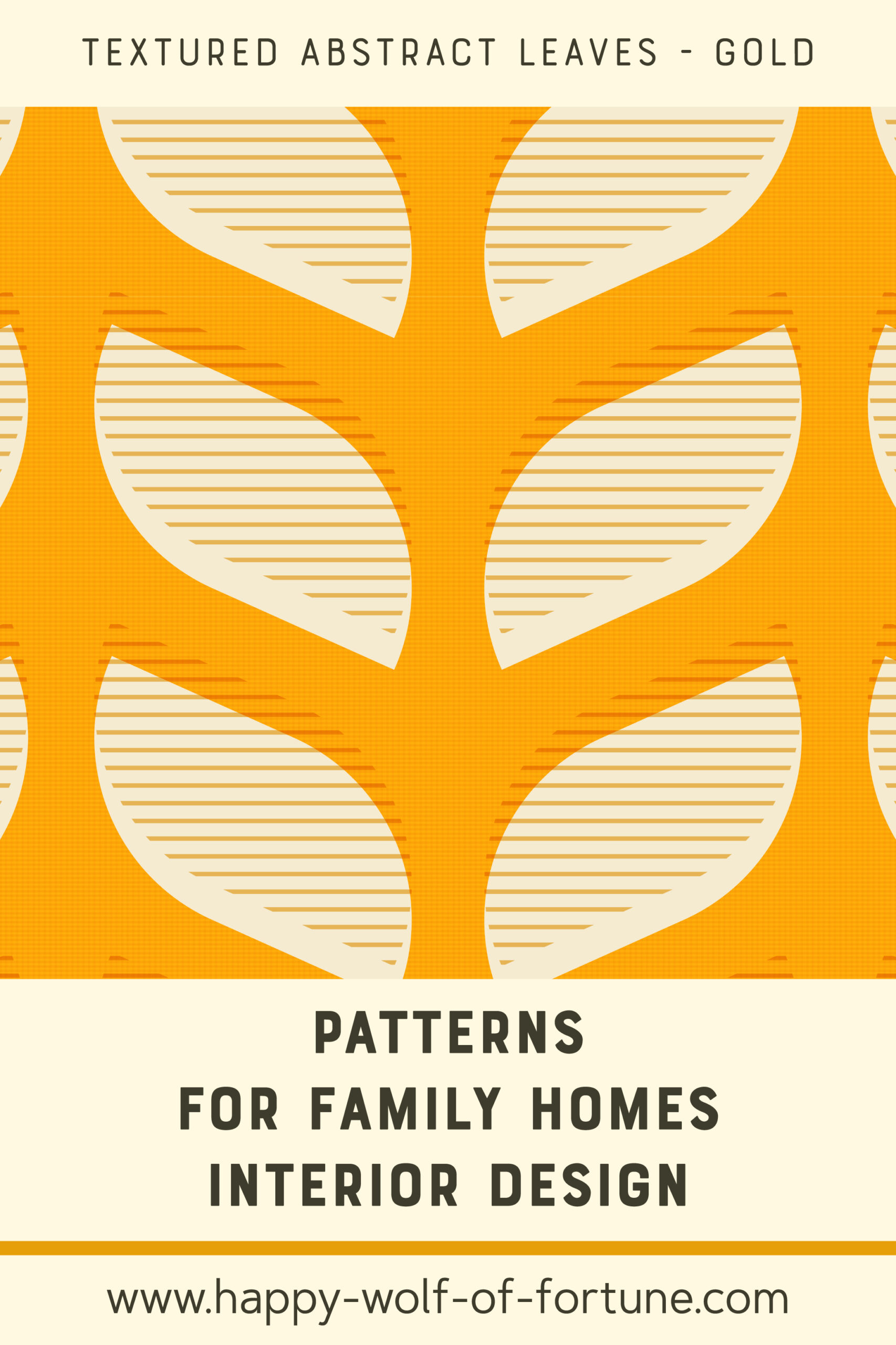 Pattern Swatches - grid textured abstract leaves - beer orange yellow and eggshell beige - Wallpaper for family homes interior design-02 Swatch with seamless pattern for family homes interior design showing textured midcentury modern bold grid textured stripes abstract foliage in eggshell beige white and beer orange yellow