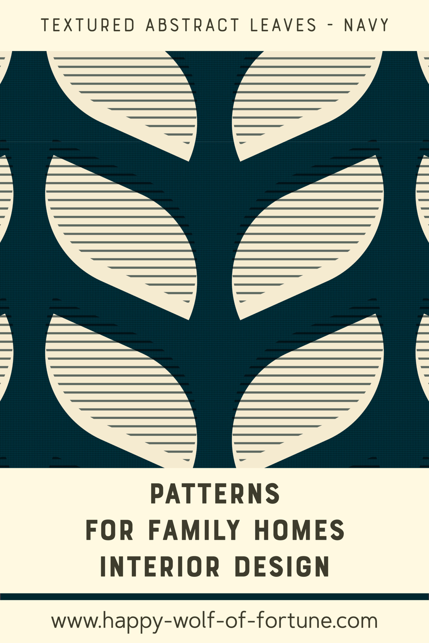 Pattern Swatches - grid textured abstract leaves - very dark whale navy blue and eggshell beige - Wallpaper for family homes interior design-02 Swatch with seamless pattern for family homes interior design showing textured midcentury modern bold grid textured stripes abstract foliage in eggshell beige white and very dark whale navy blue