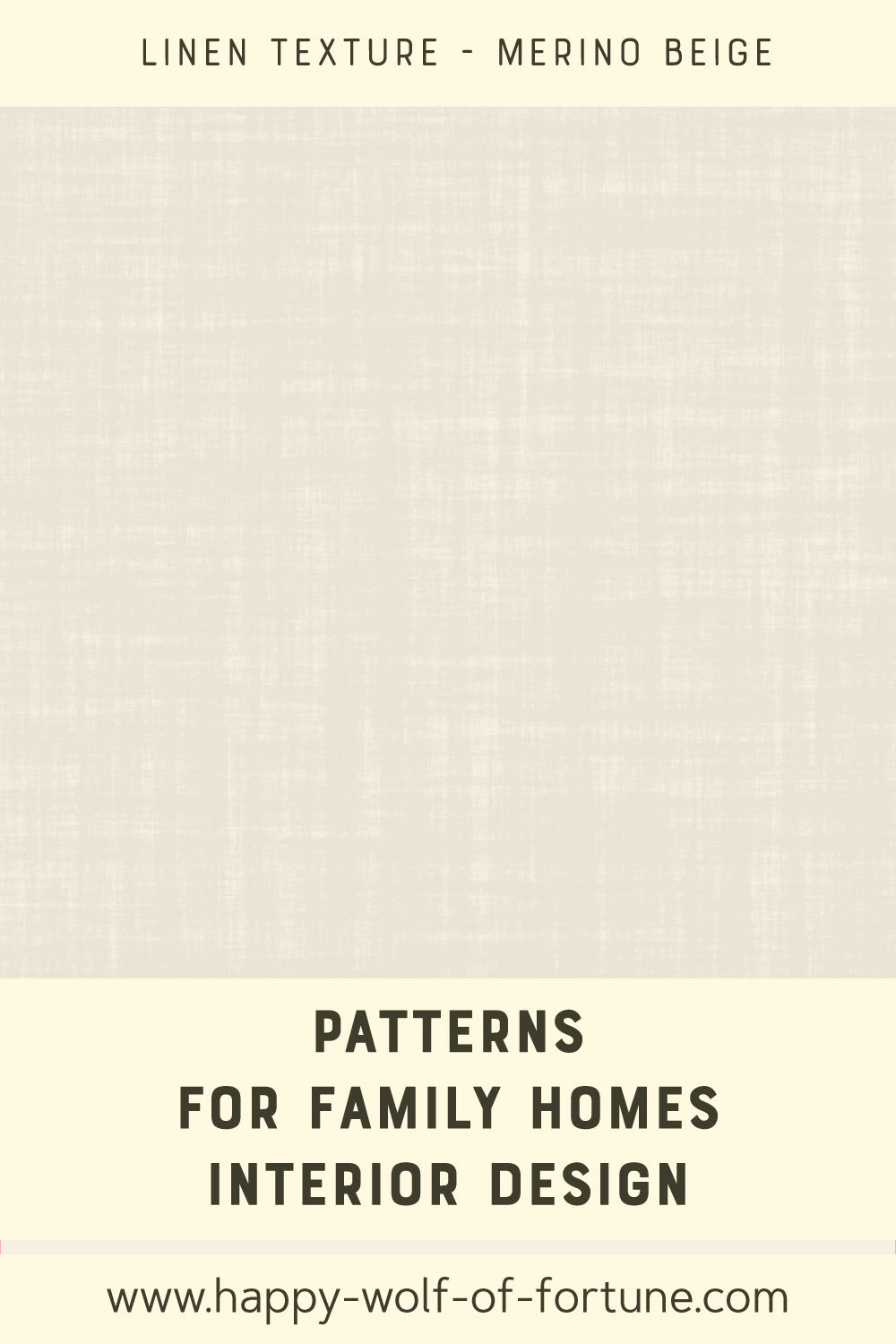 Swatch with seamless pattern for family homes interior design showing a linen texture in merino beige