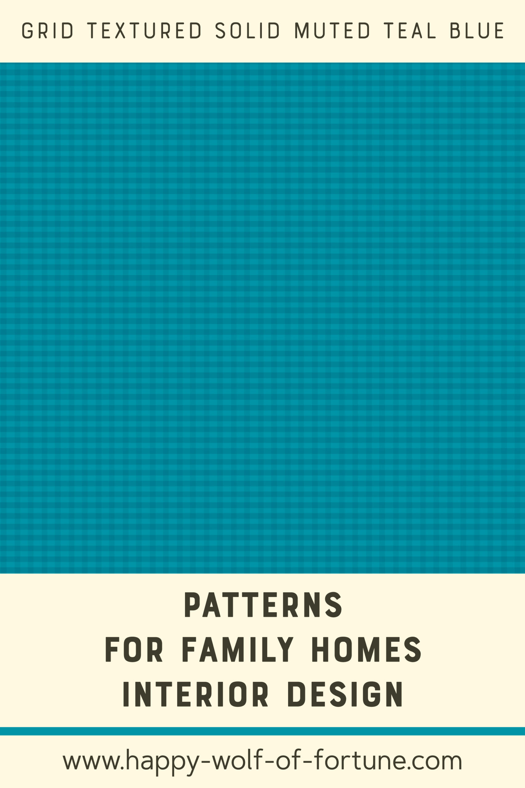 Pattern Swatches - midcentury modern grid texured cyan teal blue muted 0094a7 - Wallpaper for family homes interior design-02 Swatch with seamless pattern for family homes interior design showing a grid textured midcentury modern muted teal blue