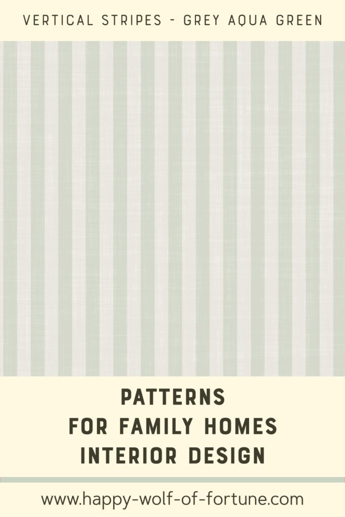 Pattern swatch with cloud grey white and aqua green linen textured vertical stripes