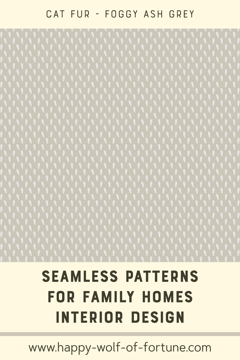 Swatch with seamless pattern for family homes interior design showing abstract warm stone beige grey cat fur on darker grey